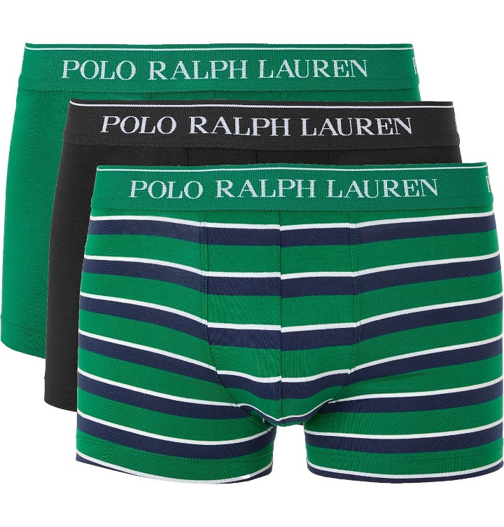 Photo: Polo Ralph Lauren - Three-Pack Stretch-Cotton Boxer Briefs - Multi