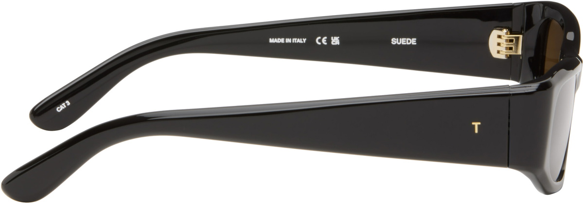 THISTLES Black 'The Suede' Sunglasses
