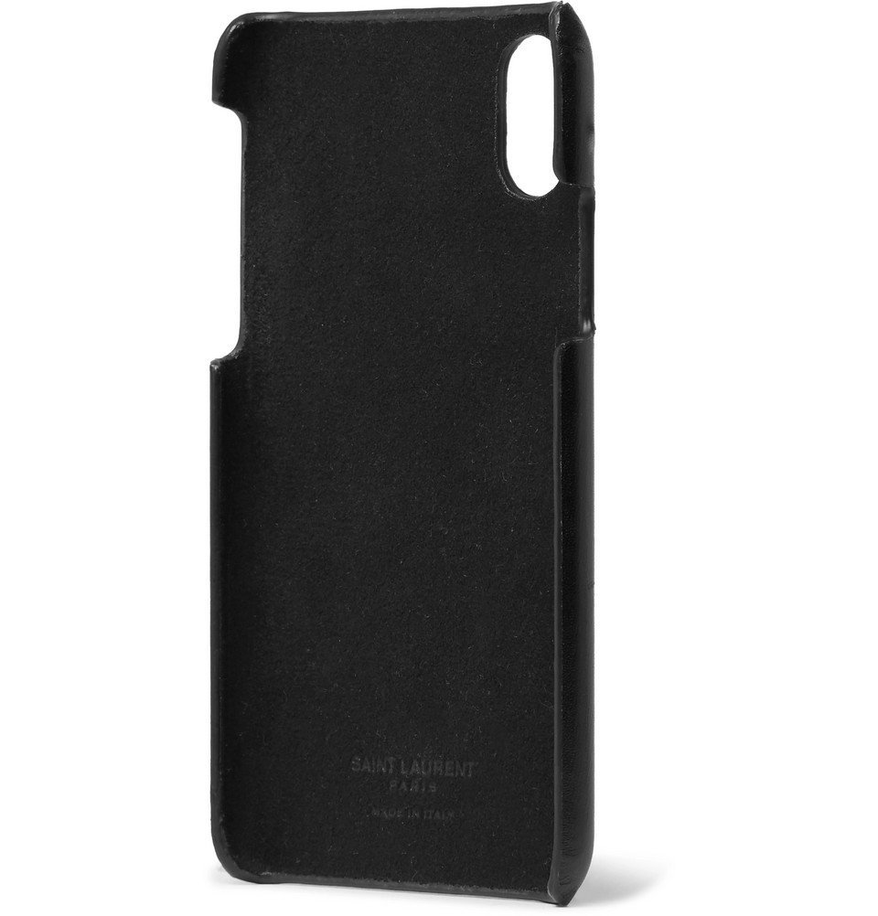 SAINT LAURENT - Logo-Detailed Leather iPhone X Case - Black Saint