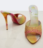 Christian Louboutin Miss Z embellished crêpe satin mules