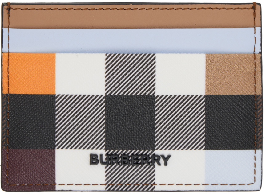 Check and Leather Card Case in Dark Birch Brown - Men | Burberry® Official