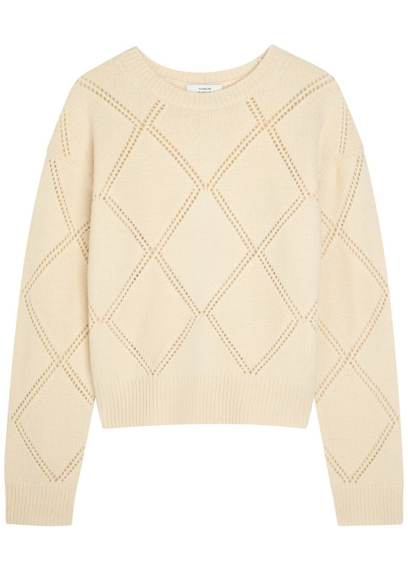 Photo: Vince Textured Argyl Wool Jumper Cream