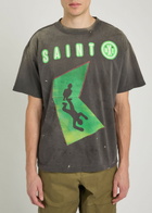 Saint Mxxxxxx Files Printed Cotton T-shirt Black