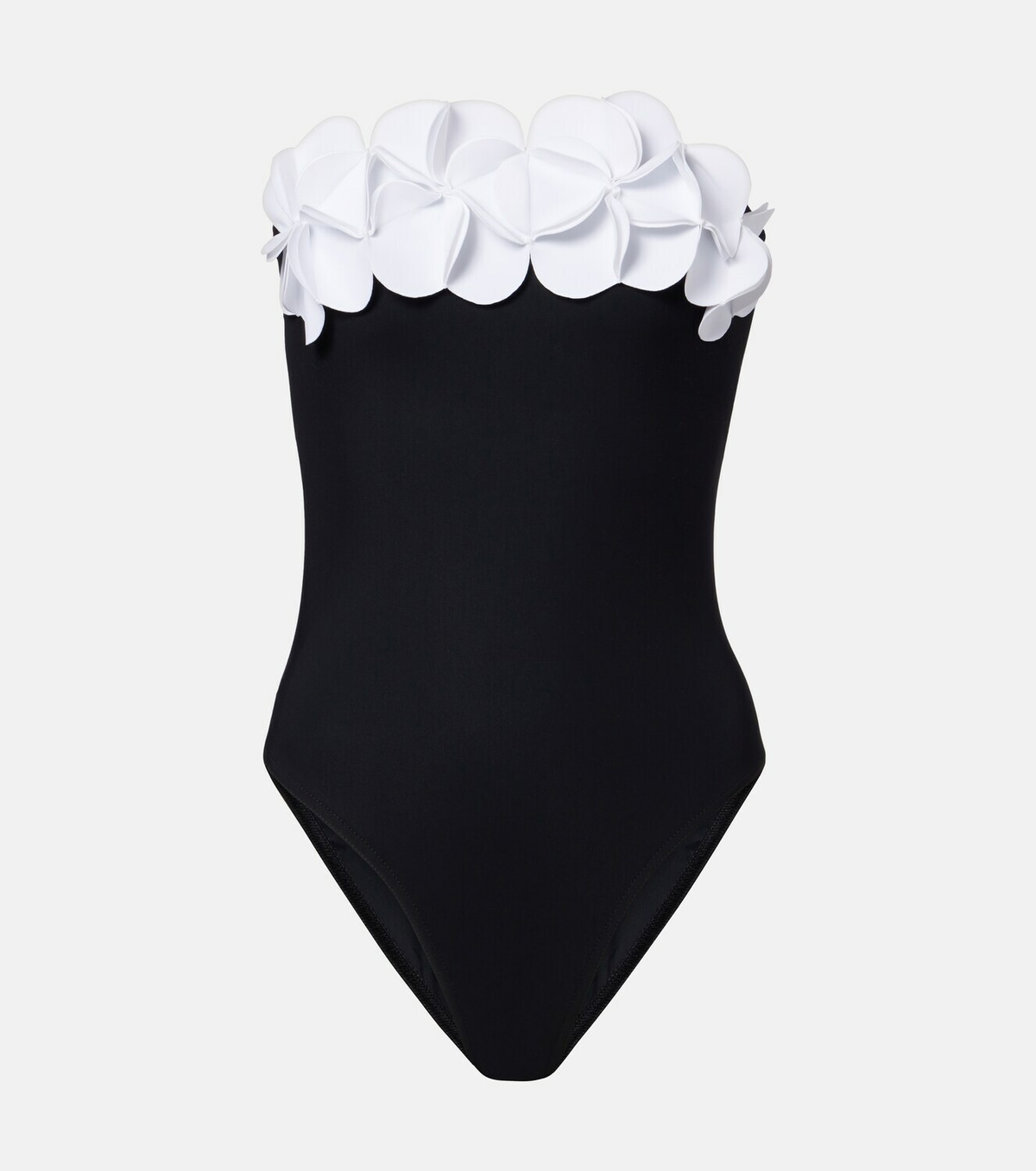 Karla Colletto Tess floral-appliqué bandeau swimsuit