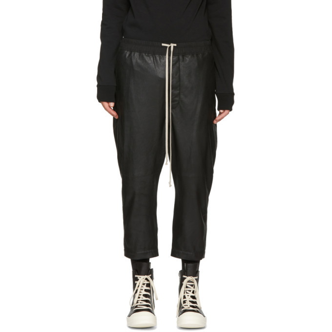 Photo: Rick Owens Black Leather Astaires Trousers