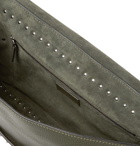 Valentino - Valentino Garavani Rockstud Full-Grain Leather Messenger Bag - Men - Army green