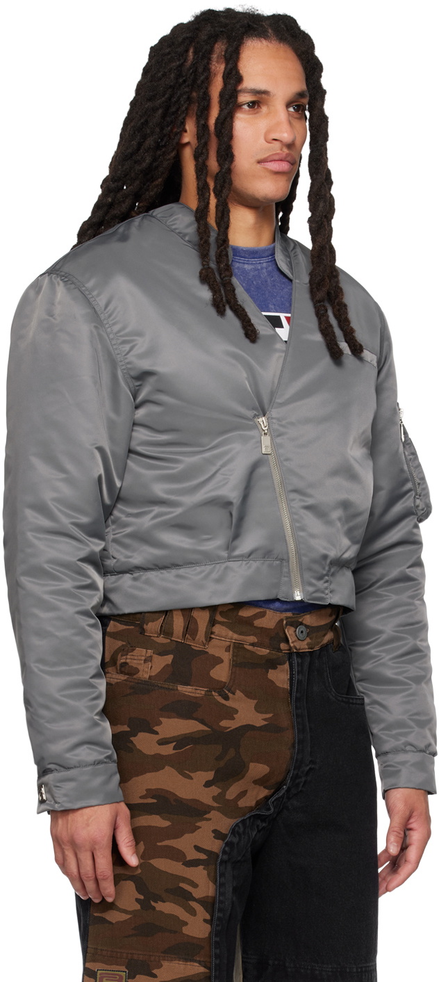 BARRAGÁN Gray Insulated Bomber Jacket