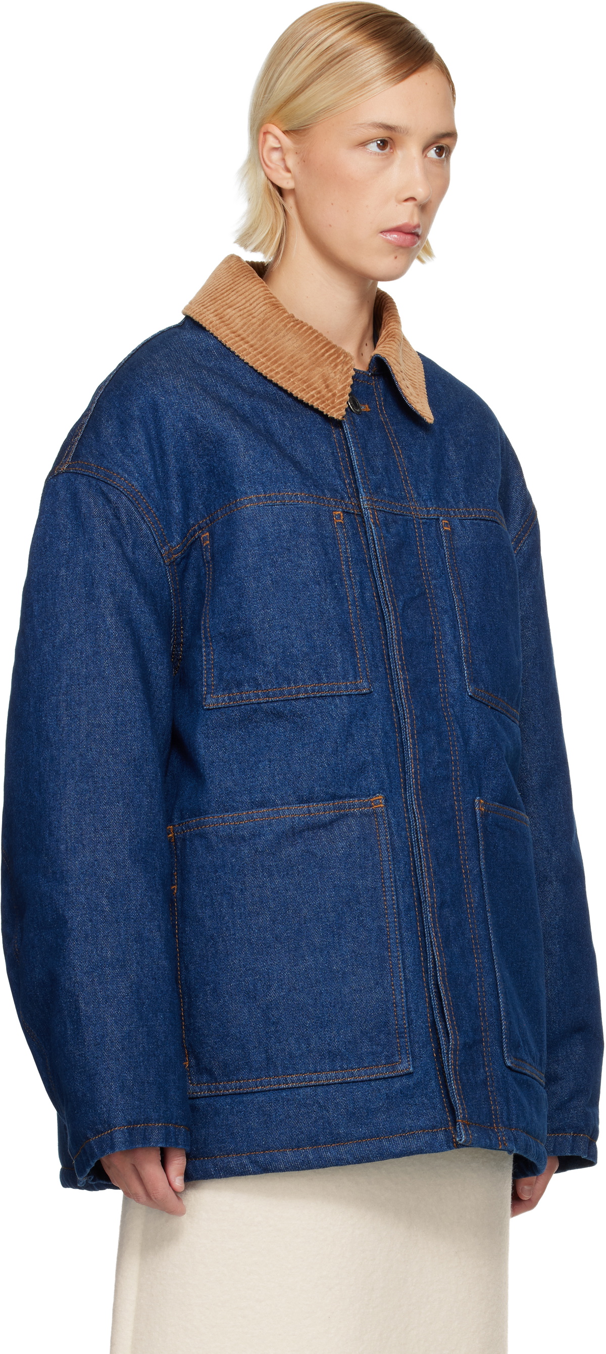 AMI Paris Blue Padded Worker Denim Jacket