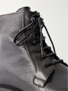 Mr P. - Shearling-Lined Full-Grain Leather Lace-Up Boots - Black