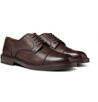 Brunello Cucinelli - Cap-Toe Full-Grain Leather Derby Shoes - Dark brown