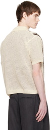 COOR Off-White Double Pin Striped Half Cardigan Shirt