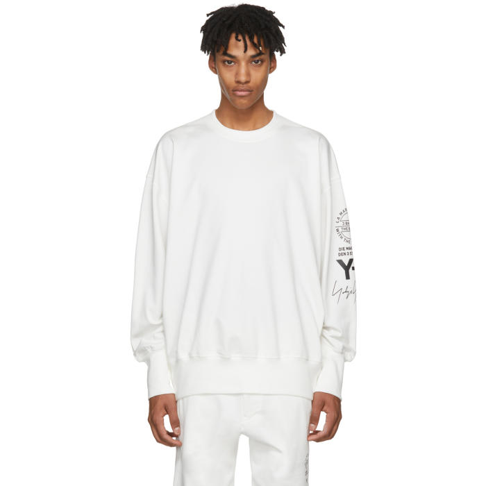 Y-3 White Logo Graphic Sweatshirt Y-3