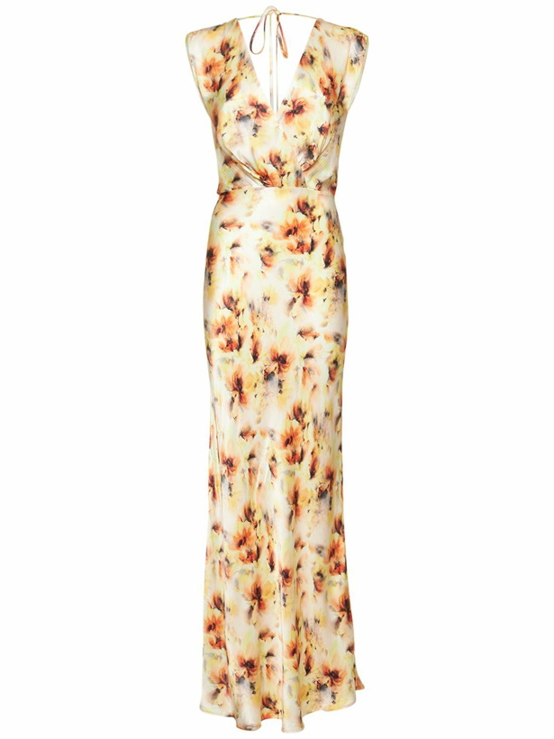 Photo: BEC + BRIDGE Sunset Floral Viscose Satin Maxi Dress