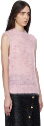 GANNI Pink Brushed Vest