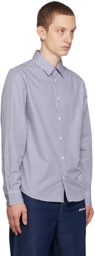 Maison Kitsuné Brown & Blue Classic Shirt