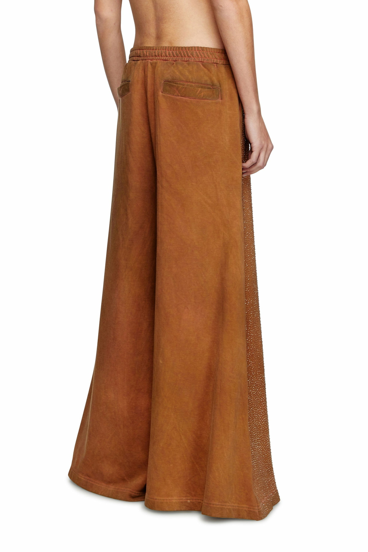 Diesel Wide-leg sweatpants with crystals - Pants - Unisex - Brown