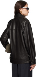 Nour Hammour Brown Drey Leather Jacket
