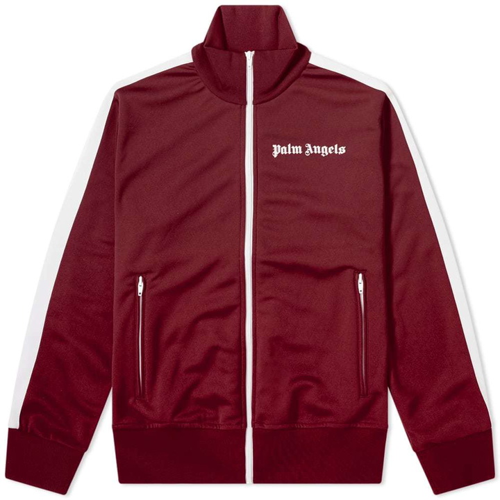 Photo: Palm Angels Classic Zip Track Jacket Bordeaux