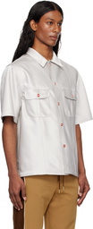 Casablanca Gray Short Sleeve Satin Shirt