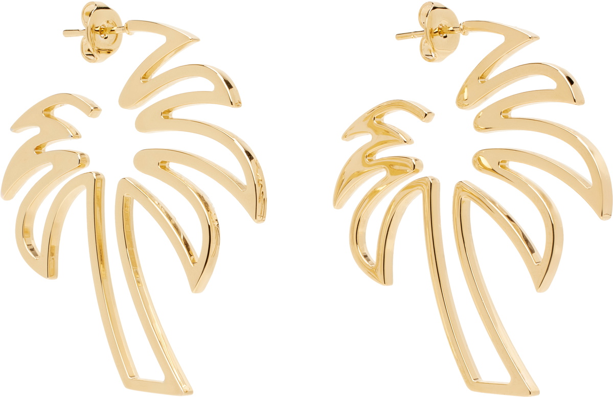 Palm Angels Gold Palm Earrings