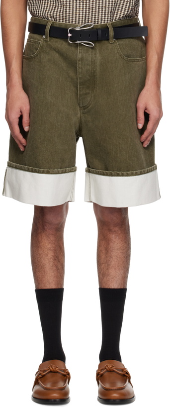 Photo: Bottega Veneta Khaki Colored Denim Shorts