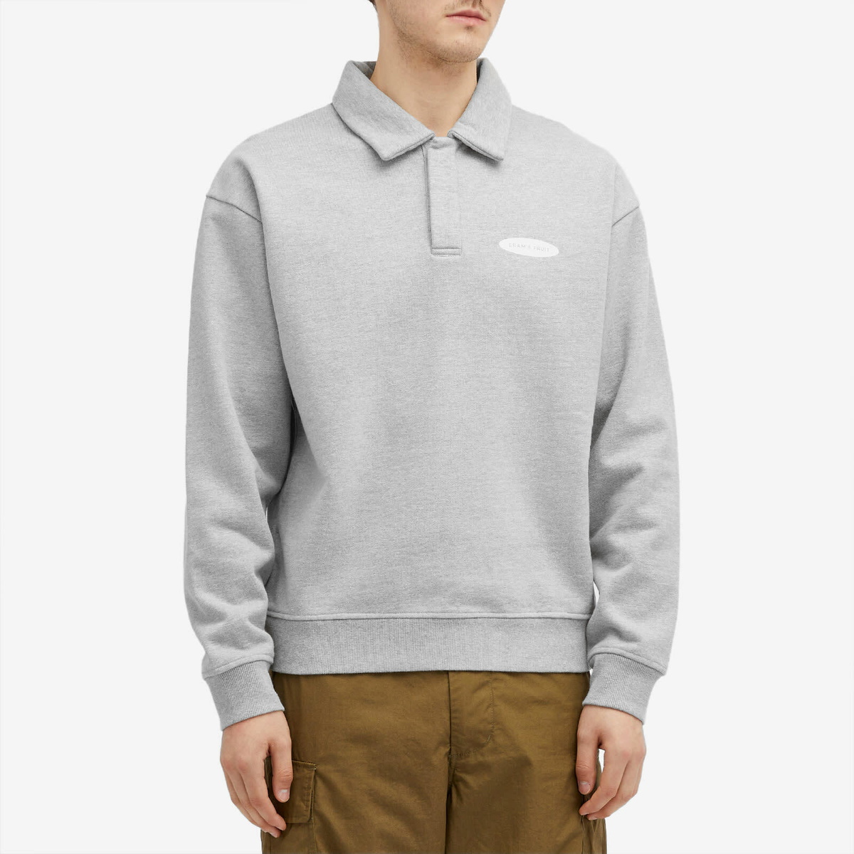 Bram's Fruit Men's Gardening Polo Half Zip Sweat in Grey