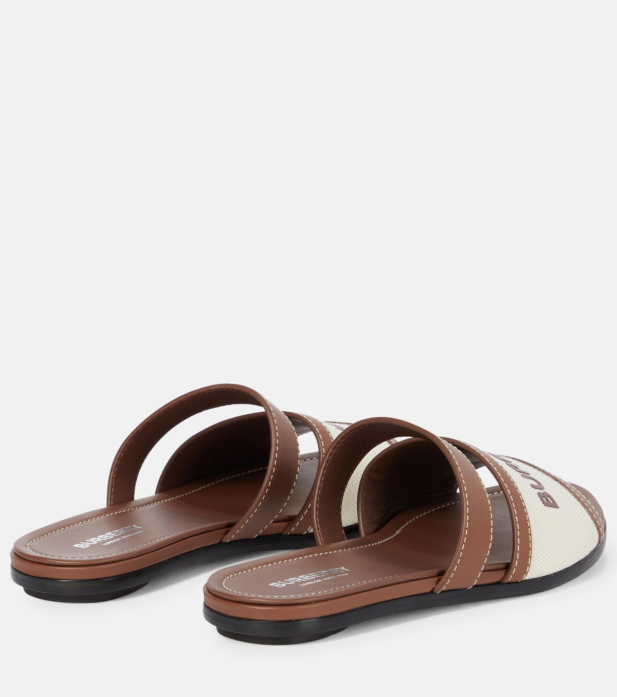 サンダル・ミュール BURBERRY Women Sandals Burberry Women's Eve Icon Stripe Slingback Sandals