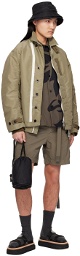 sacai Taupe Belted Shorts