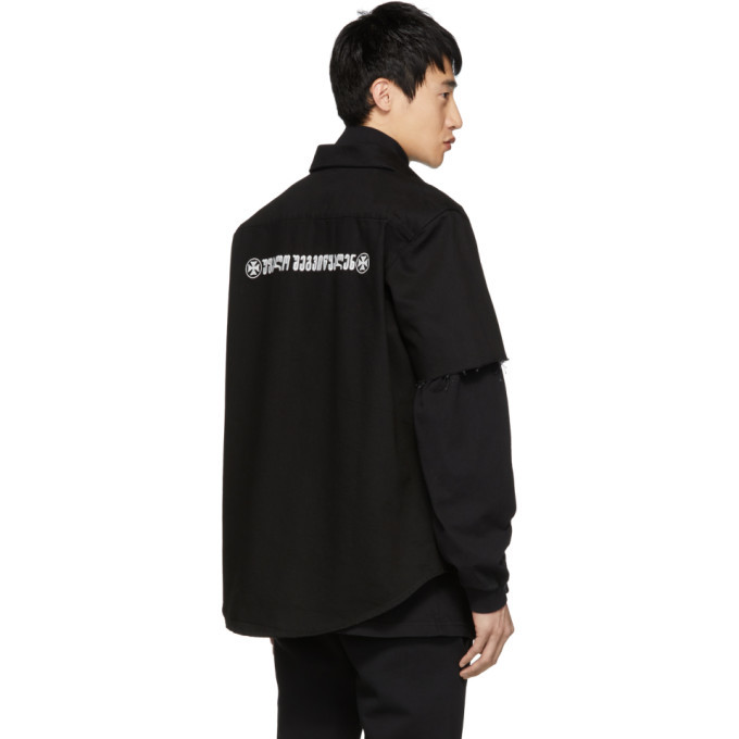 Vetements Black Denim God Save Us Shirt Vetements
