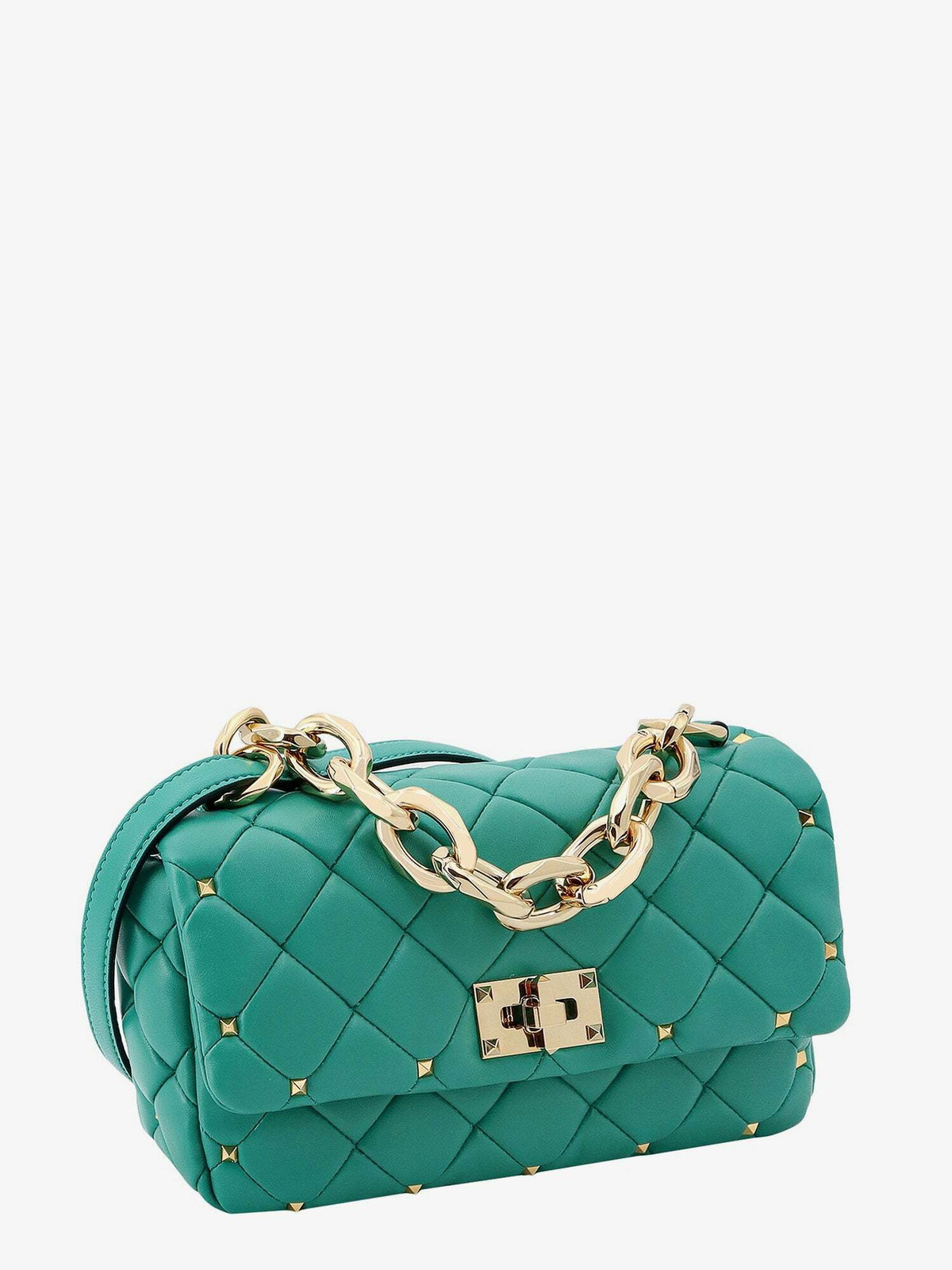 Valentino Garavani Rockstud Spike Green Womens Shoulder Bag