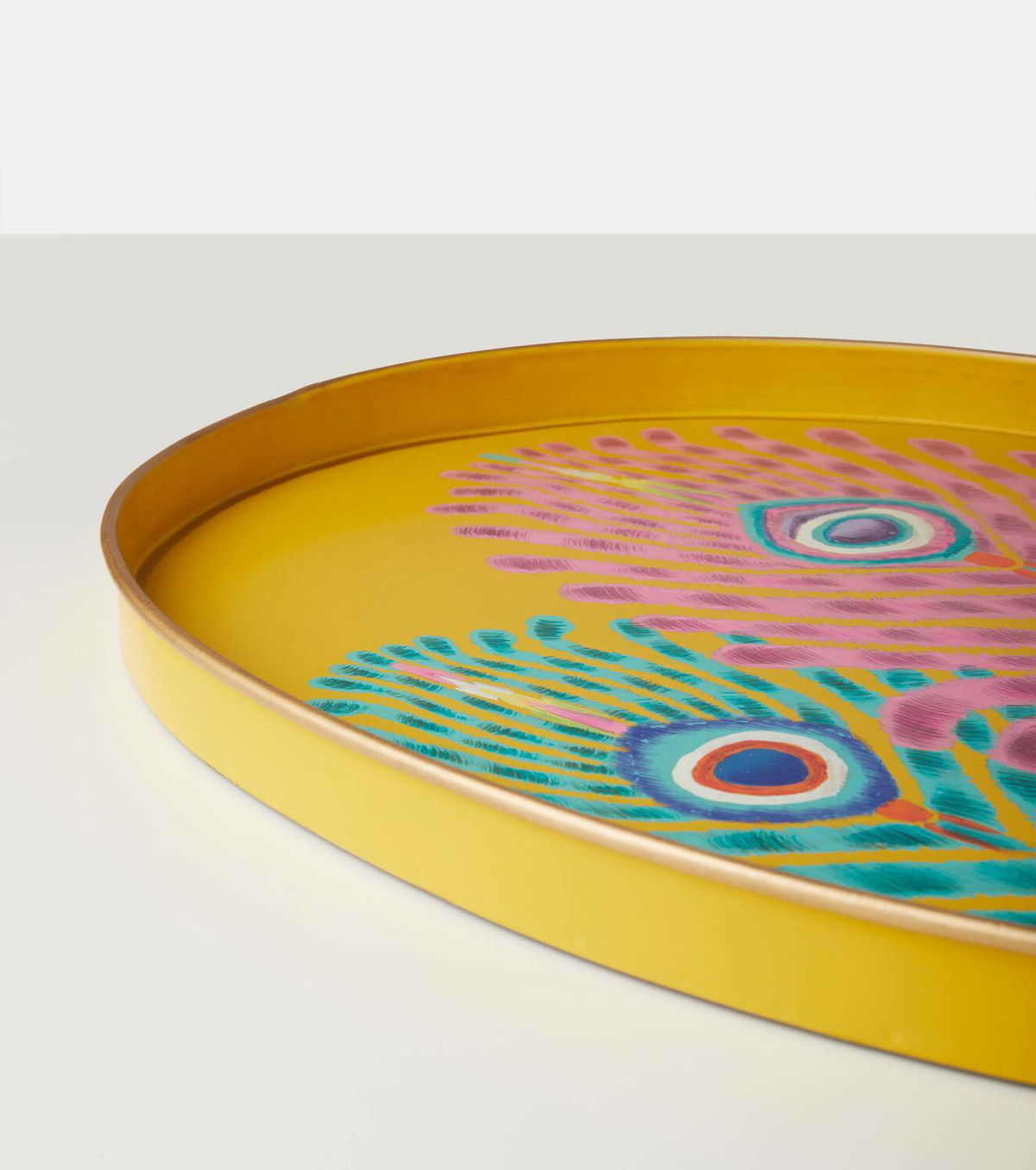 Les-Ottomans Tray Peackock by Matthew Williamson
