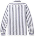 Richard James - Camp-Collar Striped Tencel, Cotton and Linen-Blend Shirt - Blue