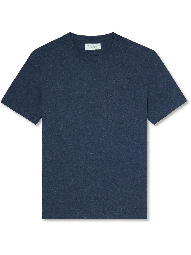 Photo: Officine Générale - Slub Cotton, Modal and Silk-Blend Jersey T-Shirt - Blue
