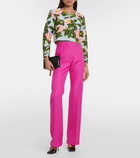 Oscar de la Renta Floral jacquard cropped cardigan