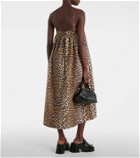 Ganni Leopard-print cotton midi dress