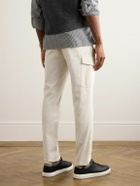 Brunello Cucinelli - Straight-Leg Cotton-Twill Cargo Trousers - Neutrals