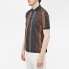 Beams Plus Men's Pique Polo Shirt Print in Stripe Print