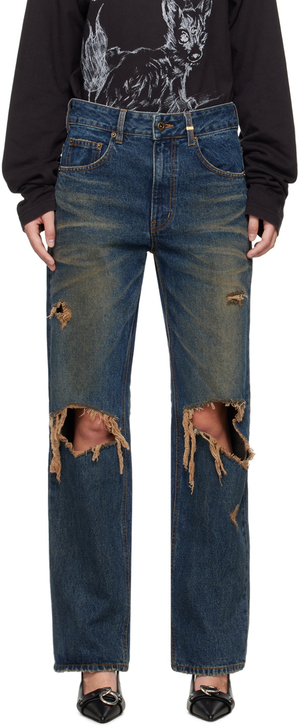 We11done Blue Distressed Jeans