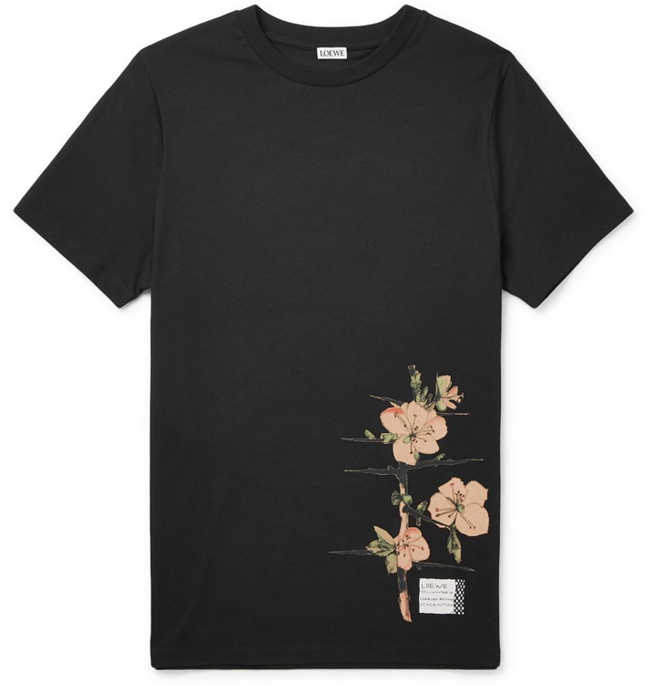 Photo: Loewe - Slim-Fit Printed Cotton-Jersey T-Shirt - Men - Black