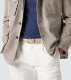 Eleventy Braided suede belt
