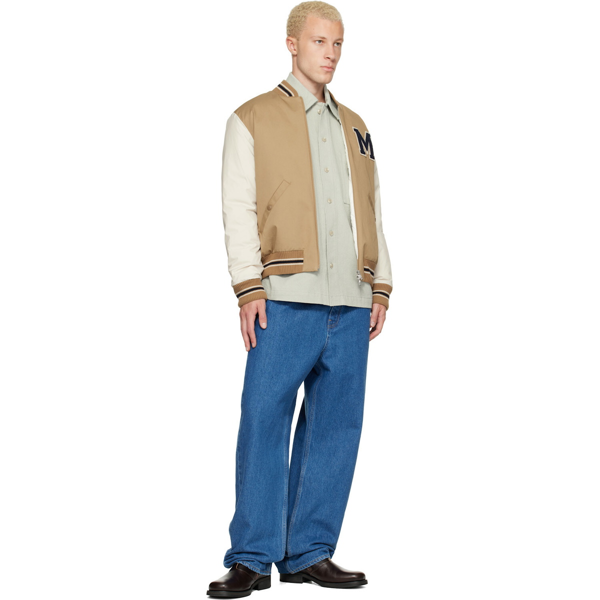 Moncler Beige Oreane Down Bomber Jacket