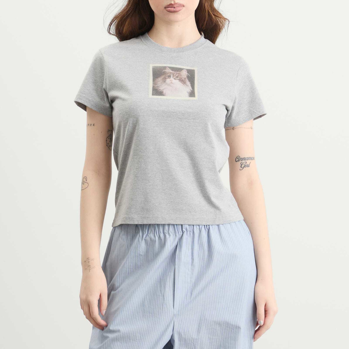 Fruity Booty Women's Cat T-Shirt in Grey
