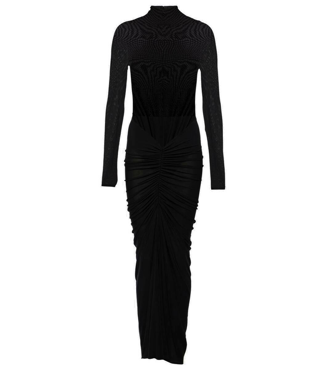 スカート ALAIA LONG DRAPED BLACK SKIRT IN JERSEY スカート ALAIA LONG DRAPED BLACK SKIRT IN JERSEY Alaïa Long