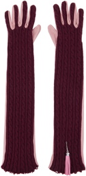 Julie Kegels SSENSE Exclusive Burgundy & Pink Andrea Gloves