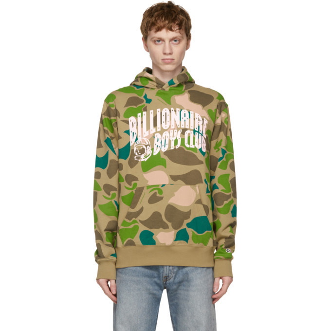 Photo: Billionaire Boys Club Beige Camo Arch Logo Hoodie