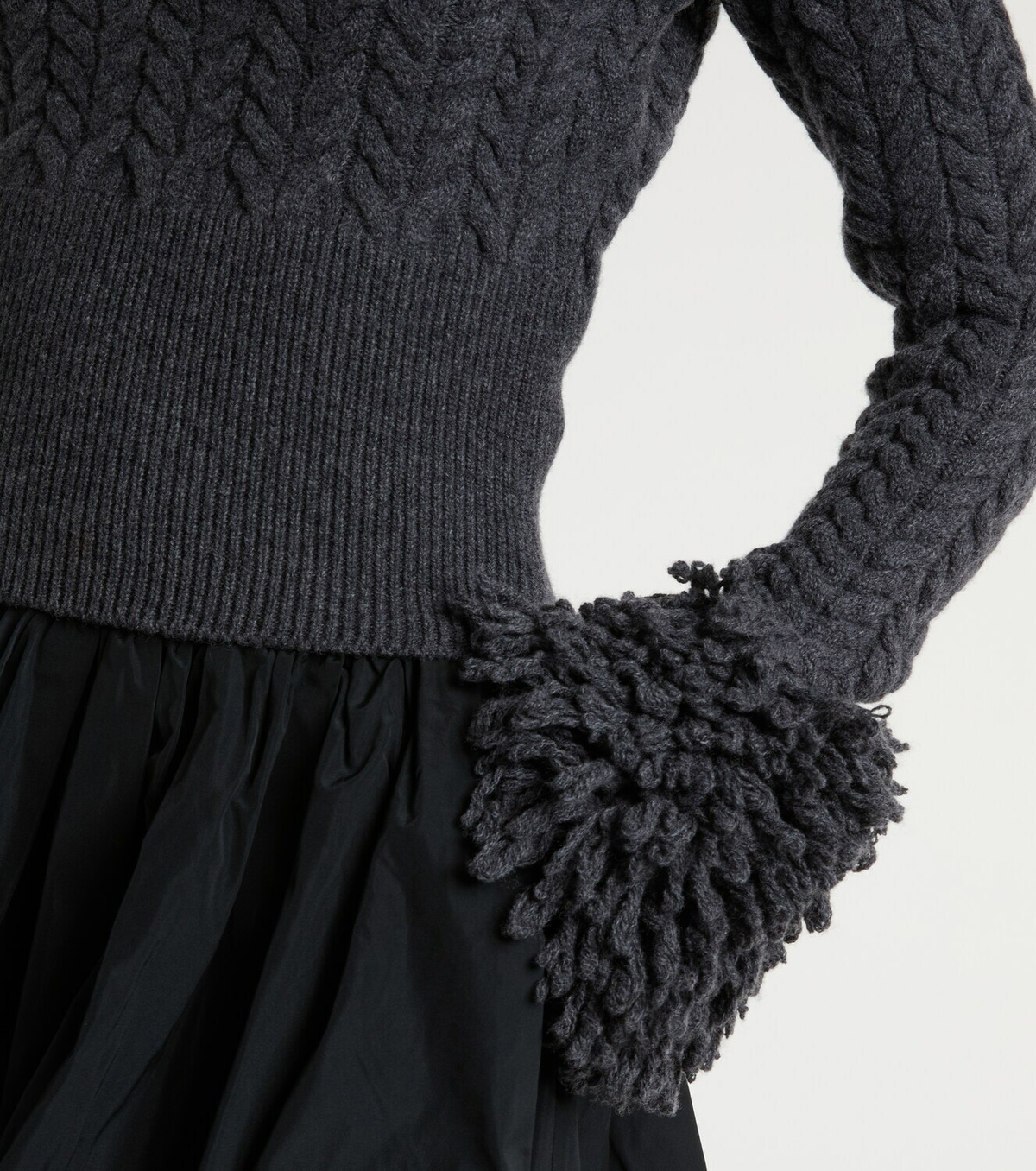 Patou Cable-knit wool and cashmere sweater
