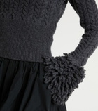 Patou Cable-knit wool and cashmere sweater