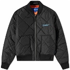 Awake NY Quilted Patch Bomber Jacket in Black