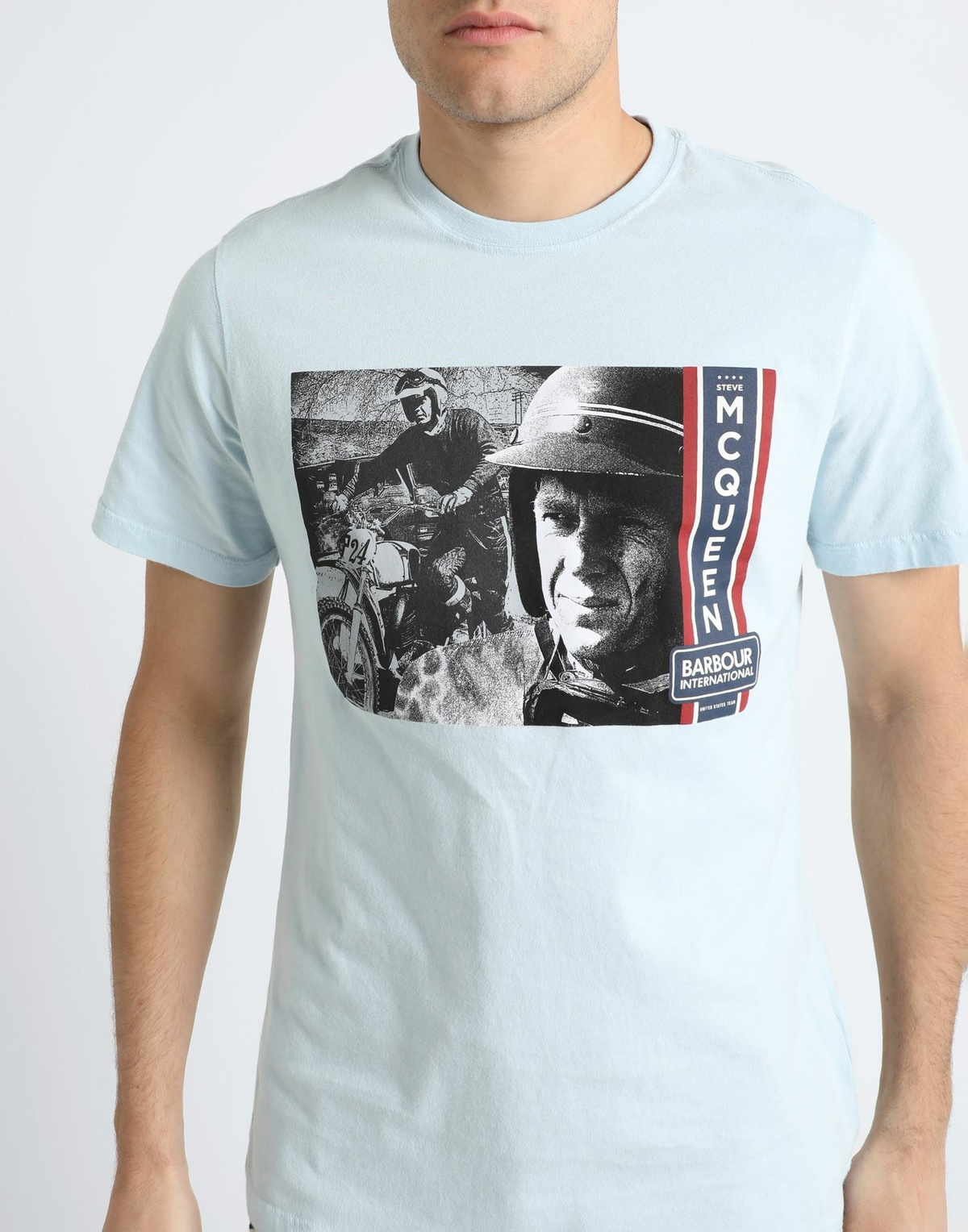 Barbour Mens T-shirt Sky in Blue