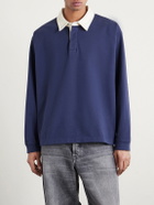 FRAME - Cotton-Jersey Polo Shirt - Blue